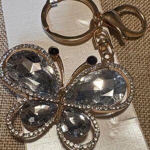 Gold and Silver Butterfly Keychain